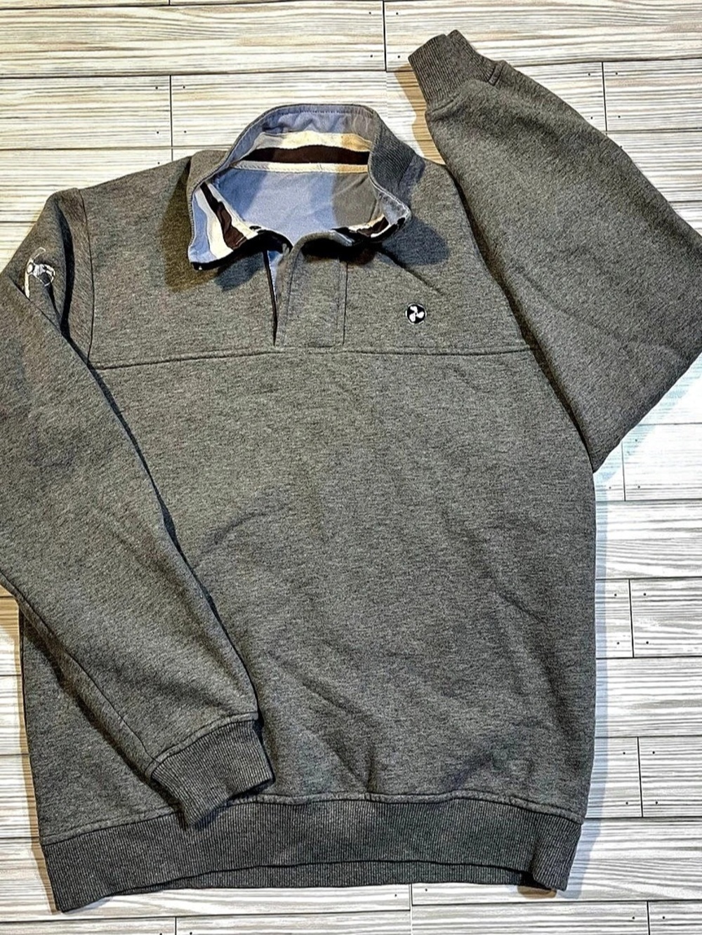 artisans Men's Quarter-Zip Sweatshirt Gray Size Medium